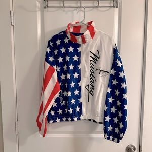 Forever 21 Ford Collab Windbreaker, Red white and blue, Medium